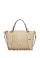 Kacey Satchel In Colorblock Signature Canvas Light Khaki Ivory Multi