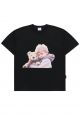 Baby Face Bear Doll Hug Short Sleeve T-Shirt Black