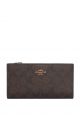 Slim Zip Wallet In Signature Canvas Brown Black