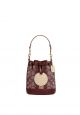 Mini Dempsey Bucket Bag In Signature Jacquard With Stripe And Coach Patch Wine Multi