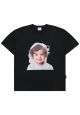 Baby Face Wave Hair Short Sleeve T-Shirt Black