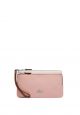 Double Zip Wallet In Colorblock Powder Pink Multi