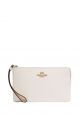 Large Corner Zip Wristlet Gold Chalk