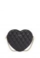 Love Shack Quilted Heart Crossbody Purse Black