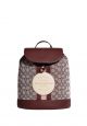 Dempsey Drawstring Backpack In Signature Jacquard With Coach Patch And Stripe Wine Multi