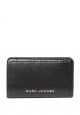 Topstitched Compact Zip Wallet Black