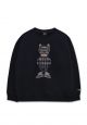 Dog Accent Drop Shoulder Sweatshirt Black