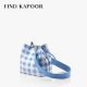 FIND KAPOOR PINGO 20 CHECK SOLID SET BLUE