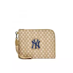 MLB KOREA Basic Small Logo Fleece Bucket Bag New York Yankees